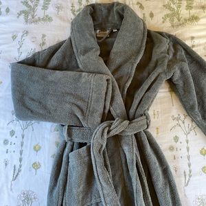 Pinzon Unisex Bathrobe, Long, Gray, Size Small